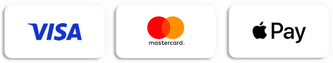 Visa, Mastercard and Apple Pay accepted