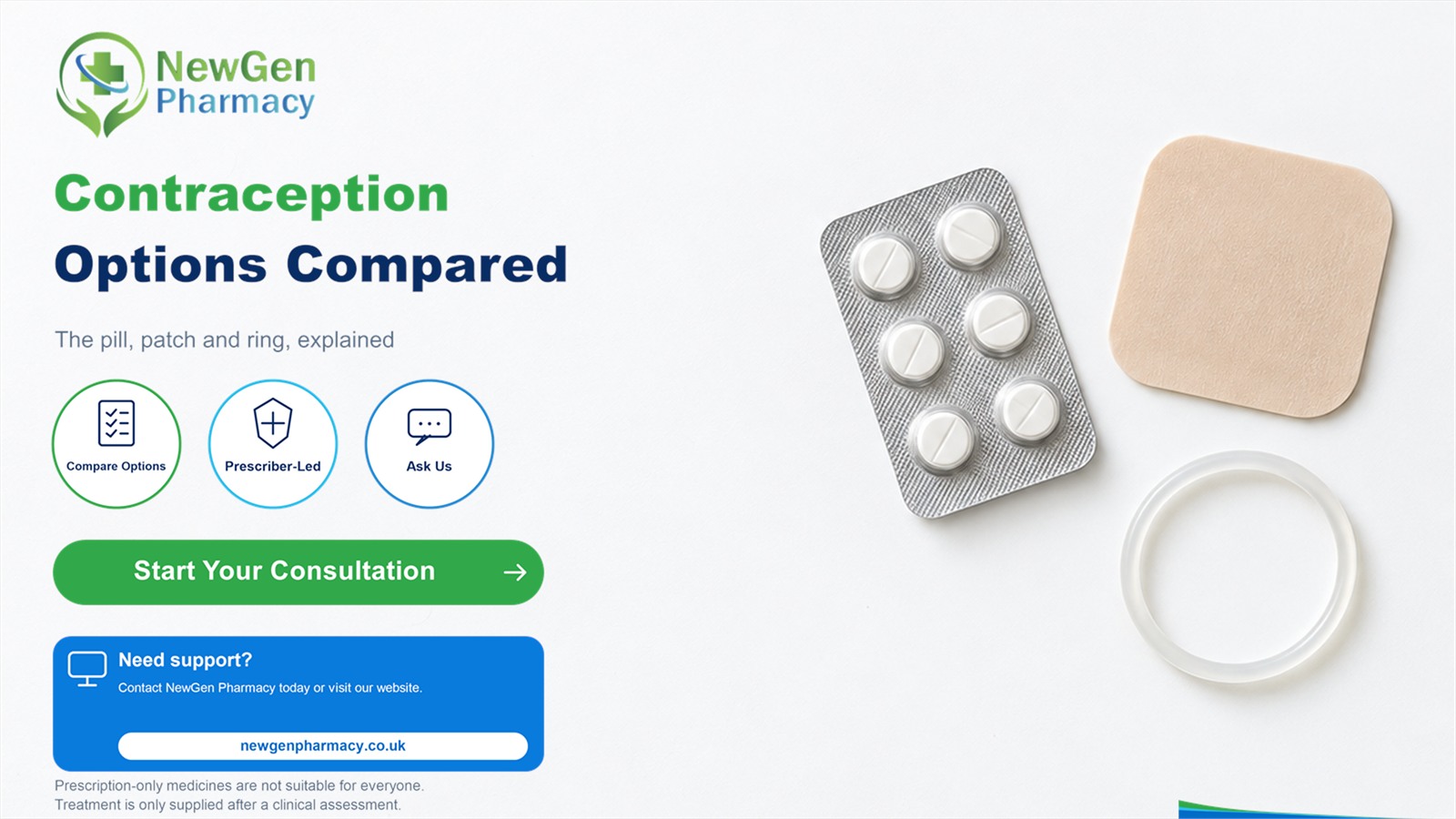 NewGen Pharmacy guide to contraception options: Contraception Options Compared